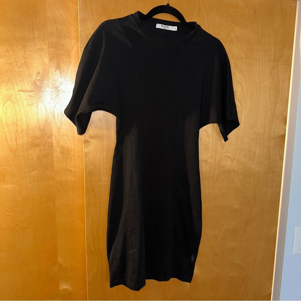 2 for $29 | NA-KD Black Fitted T-Shirt Dress